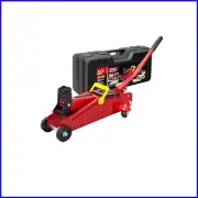 1.5 Ton Hydraulic Trolley Floor Jack with Carry Case - Safe & Durable Red Design