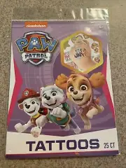Nickelodeon PAW Patrol Temporary Tattoos Set of 25 Pieces Skye Everest NEW