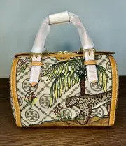 New Tory Burch T Monogram Jacquard Embroidered Duffle in Hazel