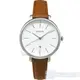 FOSSIL ES4368手錶 日期 銀框 咖啡色皮帶 女錶【錶飾精品】