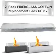Fiberglass Cotton Replacement Pads for Tabletop Firepit - 2-Pack 13" x 2" - Extend Burn Time, Ceramic Wool Wick for Indoor & Outdoor Fire Pit Tabletop, Cloth Insulation, Outdoor Patio Heaters