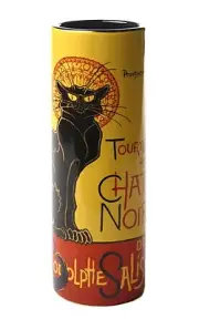 Steinlen Le Chat Noir Black Cat Ceramic Flower Vase 7H VAS10ST Parastone