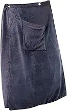 MYCENSE Microfiber Men's Bath Towel, Bath Wrap, with Pocket Absorbent Bath Linen Comfortable Wrap Around Towel, for Home Bathroom, Gray