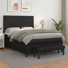Box Spring Bed with Mattress Black 137x187 cm Double Size Faux Leather vidaXL