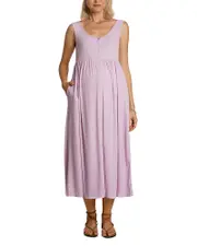 Nom Maternity Ribbed Henley Dress