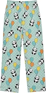 [ZZXXB] Panda Balloon Love Heart Boys Long Pants Soft Trousers Elastic Waist Kids Lounge Bottoms with Pockets S-XL