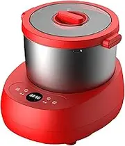 Dough Kneading Machine with Ferment Function, 304 Stainless Steel Fully Automatic Dough Kneading Machine with Microcomputer Timing, Split Design Dough Mixer Machine for Pizza, Bread,Red