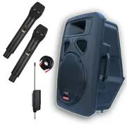 E-lektron 12" inch Speaker Bluetooth 800W Active Loud Digital Sound System PA with 2 Tunable UHF Wireless Microphones 40 channels