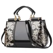 Glossy Leather Sequins Handbags Women Top Handle Purse Satchel Bag Women's Bags & Handbags