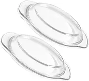 KOCKSHION 2pcs Microwave Splatter Guard Glass Lid for Food and Pastry Display Cover to Prevent Splatters Microwave and Oven Healthier Cooking Steam Retention