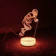 Football Player 3D illusion 7 Color LED Light Night Change Desk Lamp