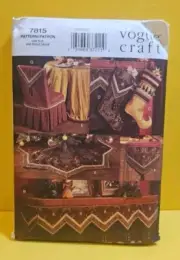 Vogue Pattern 7815 UNCUT Tree Skirt Mantle Cover Stockings Christmas Sewing