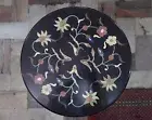 18" Black Marble Table Top Round Coffee Side Corner Center MOSAIC WORK