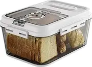 IGGUCEA Bread Box For Kitchen Countertop, Airtight Bread Storage Container, Time Recording Bread Keeper with Lid,Bread Storage For Homemade Breads, Toast, And Cookies, White Bread Holder.