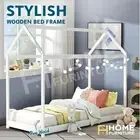Single Size Wooden Bed Frame White Pine House Mattress Base Timber Bedroom