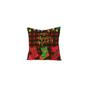 2Pcs Christmas Pillowcase Cotton Linen Throw Pillow Cover for Couch Home Decorations -Style 1