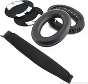 Geekria Replacement Ear Pads for Bose QuietComfort QC2, QC15 Headphone Replacement Ear Pad + Headband Cover/Ear Cushion/Ear Cups/Ear Cover/Earpads Repair Parts/Headband Protector (Black)