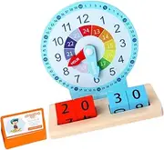 LRXIYODE 1Set Wooden Educational Clock for Cognition Learning Tool Safe Premium Wood Color Recognition for Kindergarten and Parent Interaction