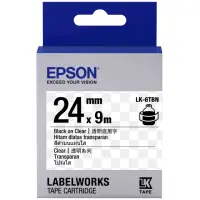 在飛比找momo購物網優惠-【EPSON】標籤帶 透明底黑字/24mm(LK-6TBN)