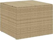 vidaXL Poly Rattan Garden Storage Box - 291L Water-Resistant Outdoor Cushion Storage with Steel Frame, Mix Beige, Modern Patio Organizer