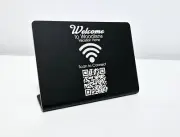 Custom WiFi Scan to Connect QR Code Desk Stand Great for airbnb, rental, hotel
