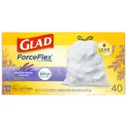 Glad 13 gal Lavender Scent Tall Kitchen Bags Drawstring 40 pk (Pack of 6)
