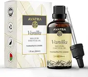 Avatra Vanilla Essential Oil 30ML (1 fl OZ) with Glass Dropper, Pure and Natural Vanilla Oil for Diffuser, Aromatherapy, Massage, and DIY Candle Products