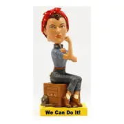 Royal Bobbles Bobblehead Rosie the Riveter Decorative Novelty Figurine Model