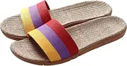 [Haobase] Linen Summer Skidproof Indoor Slippers Open Toe for Women