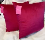 2 Two New Set JUICY COUTURE Plush Pink Embossed CROWN Super Soft Throw Pillow