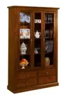 Showcase Library Living Room Elegant Wooden Of Poplar, Glass Cabinet 2 Doors 4C