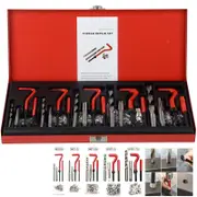 131PCS Thread Repair Kit HSS Drill Helicoil Metric Set Heli Coil Tap Insert Case