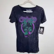 Affliction Easy Riders Top Womens Medium Green Leaf Tee Limited Edition Y2K NEW