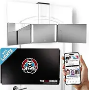 [LIPFISBARBERSHOP.COM] Door Mount, The 360° Mirror - 3 Way Mirror for Self Hair Cutting with Height Adjustable Telescoping Hooks (Black with LED Lights)