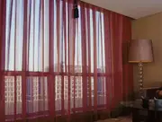 2 Sheer Voile Curtains 544cm wide 230cm long + 30 Pinch Pleat Hooks Wine Red New