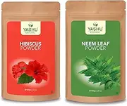 YASHU Pure & Natural Hibiscus & Neem Leaf Powder for Hair & Skin | Combo Pack for Dryness Care (200g)