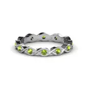 TriJewels Peridot 2.2mm Twisted Womens Eternity Ring 0.52 ctw* 14K Gold JP:9723