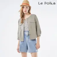 在飛比找momo購物網優惠-【Le Polka】輕工裝風圓領襯衫-女