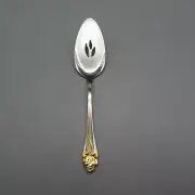Oneida Gold Accent Stainless Flatware - GOLDEN AMARYLLIS - Dessert Server USA