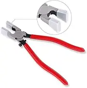 Swpeet Heavy Duty Key Fob Pliers Tool With Flat & Curved Jaws - Metal Glass Running Pliers With Rubber Tips for Hardware Install and Stained Glass Work