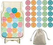 Enkrio Reward Jar for Kids Personalized Smile Incentive Jar for Students Kids Behavior Reward Chart for Classroom Home Back to School Supplies (Smile)