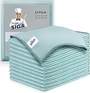 [MR.SIGA] Ultra Fine Microfiber Cloths for Glass, Pack of 12, 35 x 40cm 13.7" x 15.7"