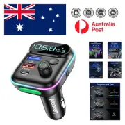 Wireless Bluetooth Car Adapter: Hands-Free Calling, USB Charger & LED Lights