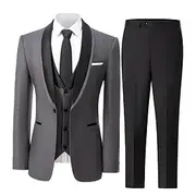 Men's Party Suits Evening Wear Tuxedos Brown Light Grey Fashion Formal Solid Colored Standard Fit 3 Piece Single Breasted One-button