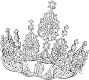 [Baluue] Baroque Style Pearl Crown Rhinestone Wedding Tiara for Women Elegant Headpiece for Bridal Parties Special Occasions Stunning Hair Accessory for Brides Bridesmaids
