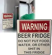 Warning Beer Fridge Magnet,Hilarious Beer Fridge Magnet-Do Not Put Food, Water, Or Other Shit in This Fridge,Funny Beer Fridge Vintage Sticker Sign Stickers,Fridge Magnet for Home Bar Decorations