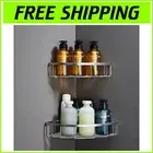 Heavy-Duty Corner Shower Caddy Organizer Set - 4 Compartments in Brushed Nickel