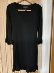 NWT! CYNTHIA ROWLEY BLACK DRESS 100% MERINO WOOL SIZE SMALL