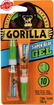 Super Glue Precise Gel, Clear, Precision Tip, Fast-Setting, 2-Pack (3g) for Jewe