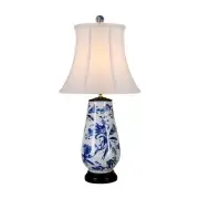 Chinese Blue and White Porcelain Vase Bird Motif Table Lamp 31"